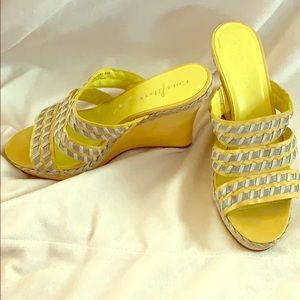 Cole Haan yellow wedges